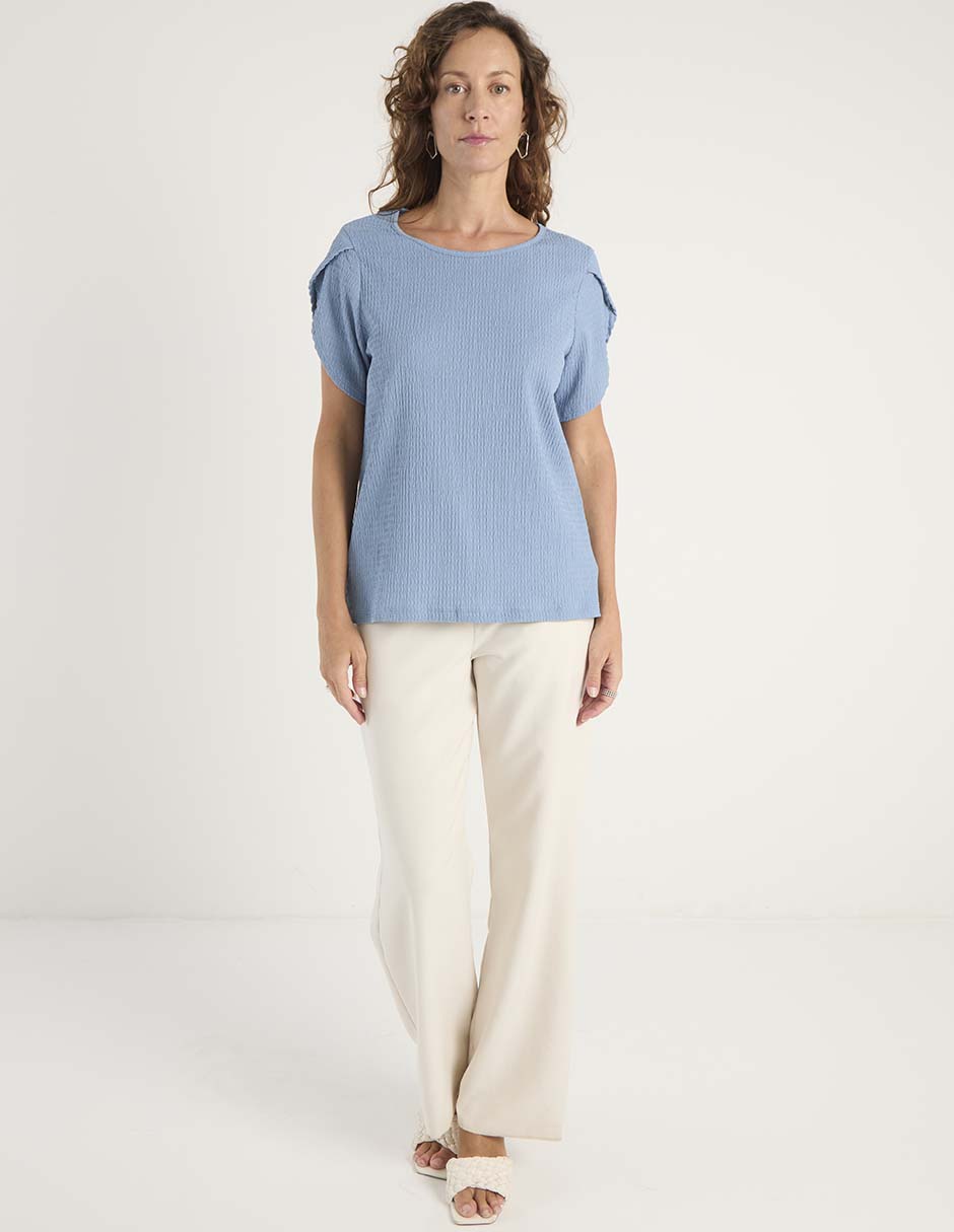 Playera manga corta cuello redondo para mujer 7
