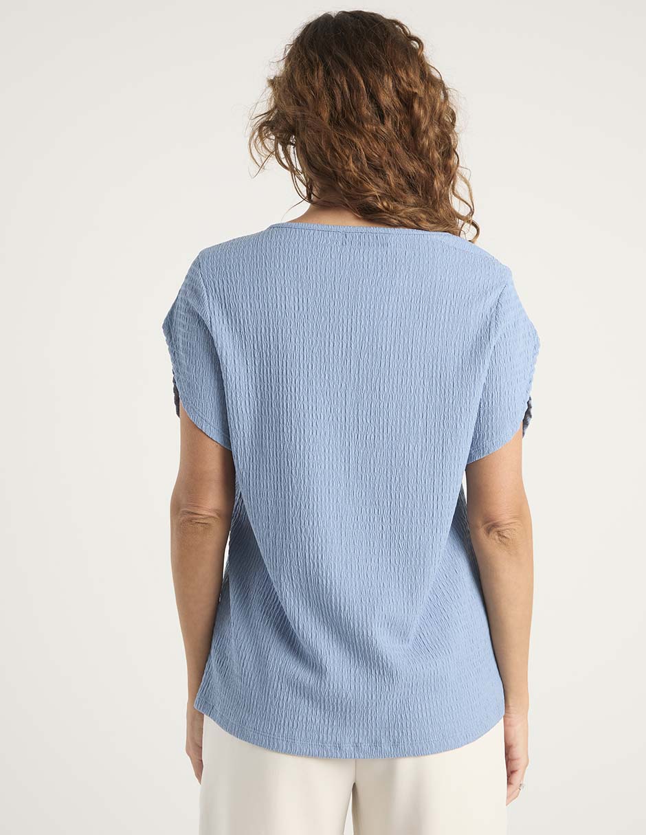 Playera manga corta cuello redondo para mujer 11