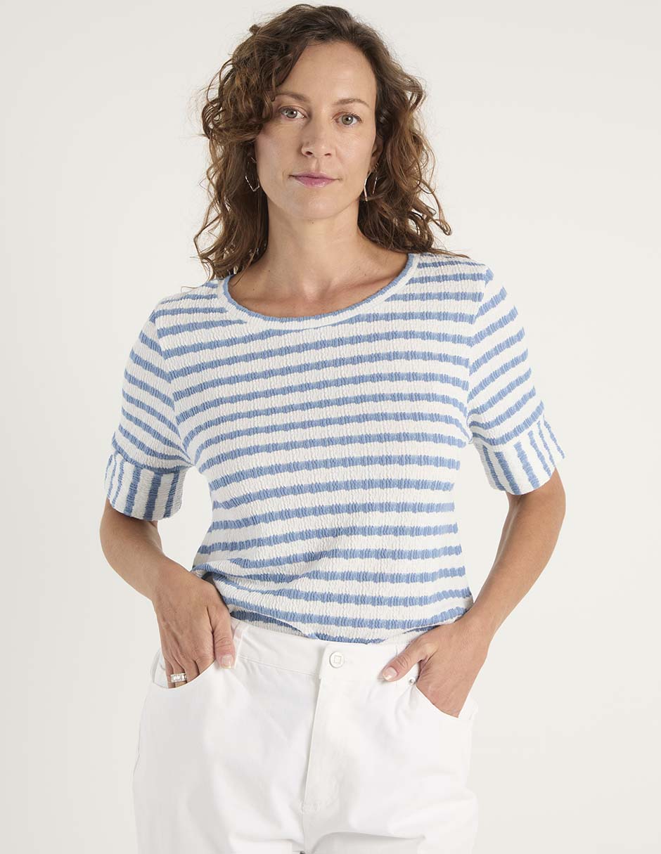 Playera manga corta cuello redondo para mujer Playera manga corta cuello redondo para mujer