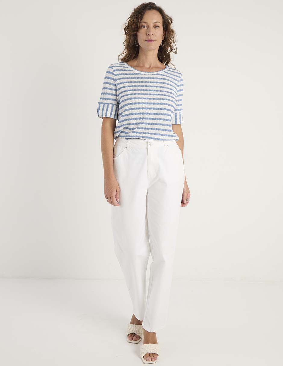 Playera manga corta cuello redondo para mujer 2