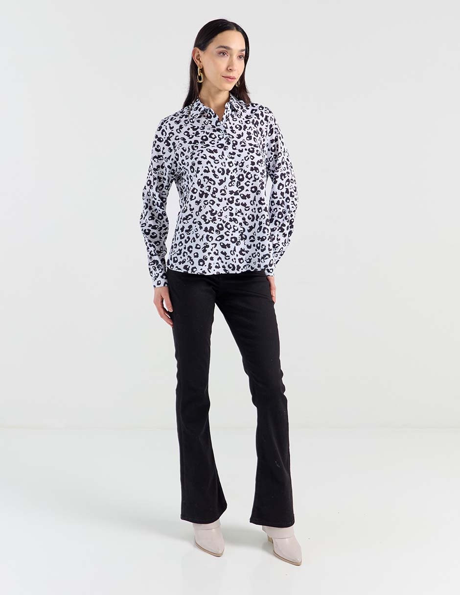 Blusa camisera manga larga para mujer 6
