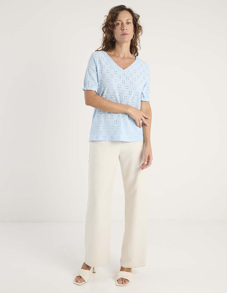 Playera Manga corta cuello V para mujer 8