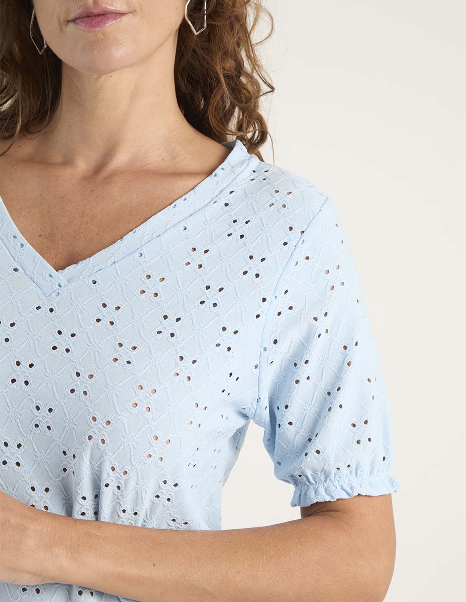Playera Manga corta cuello V para mujer 9