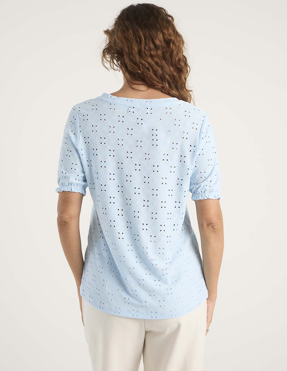 Playera Manga corta cuello V para mujer 11