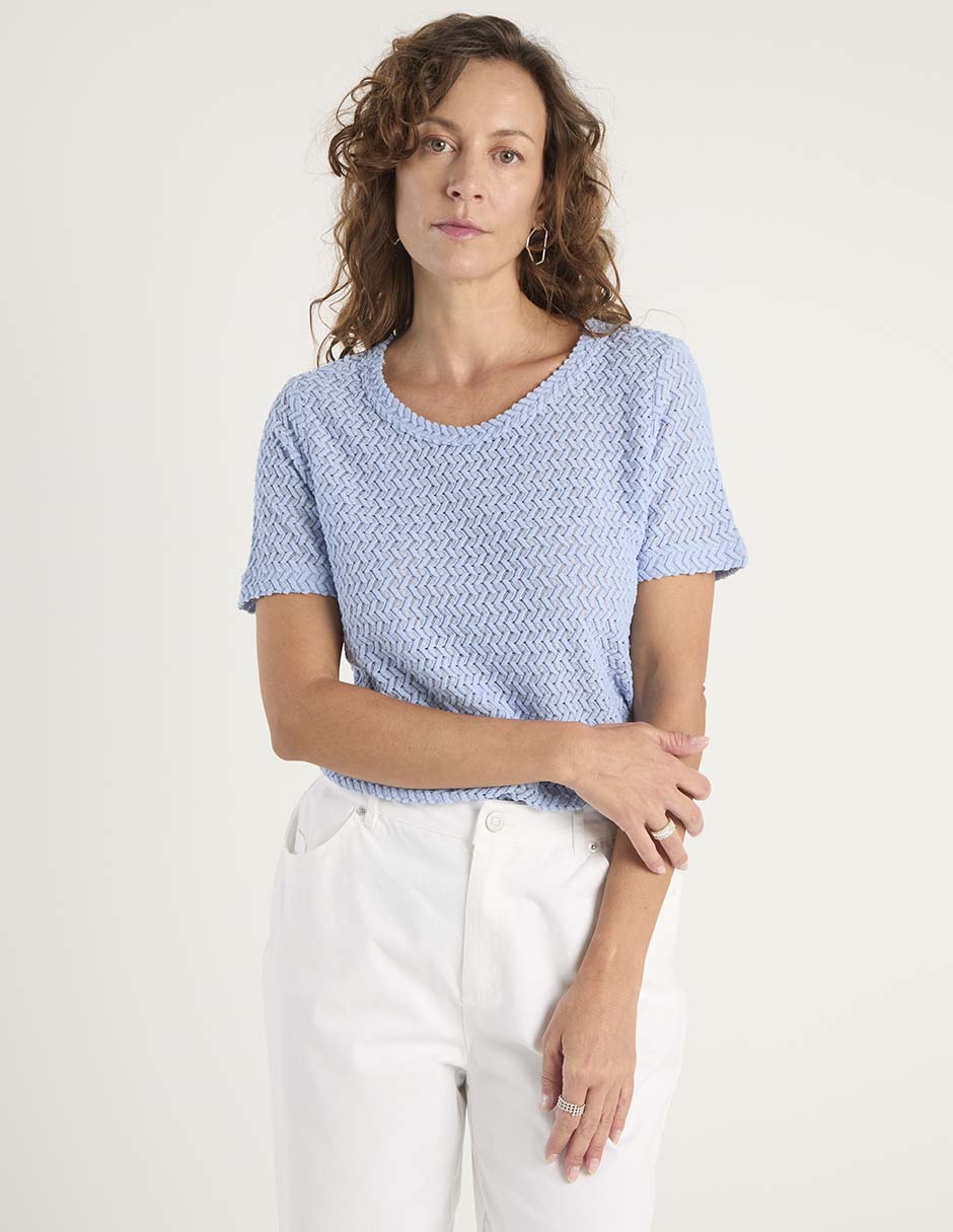 Playera manga corta cuello redondo para mujer 1