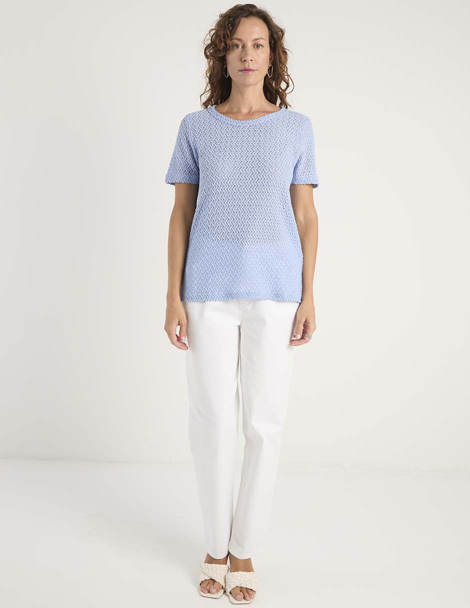 Playera manga corta cuello redondo para mujer 8