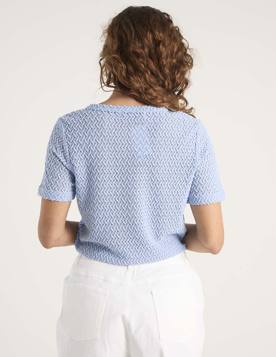 Playera manga corta cuello redondo para mujer 11