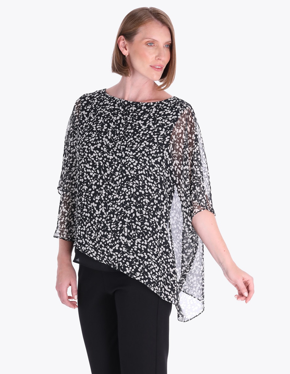 Blusa túnica Charme manga al codo para mujer