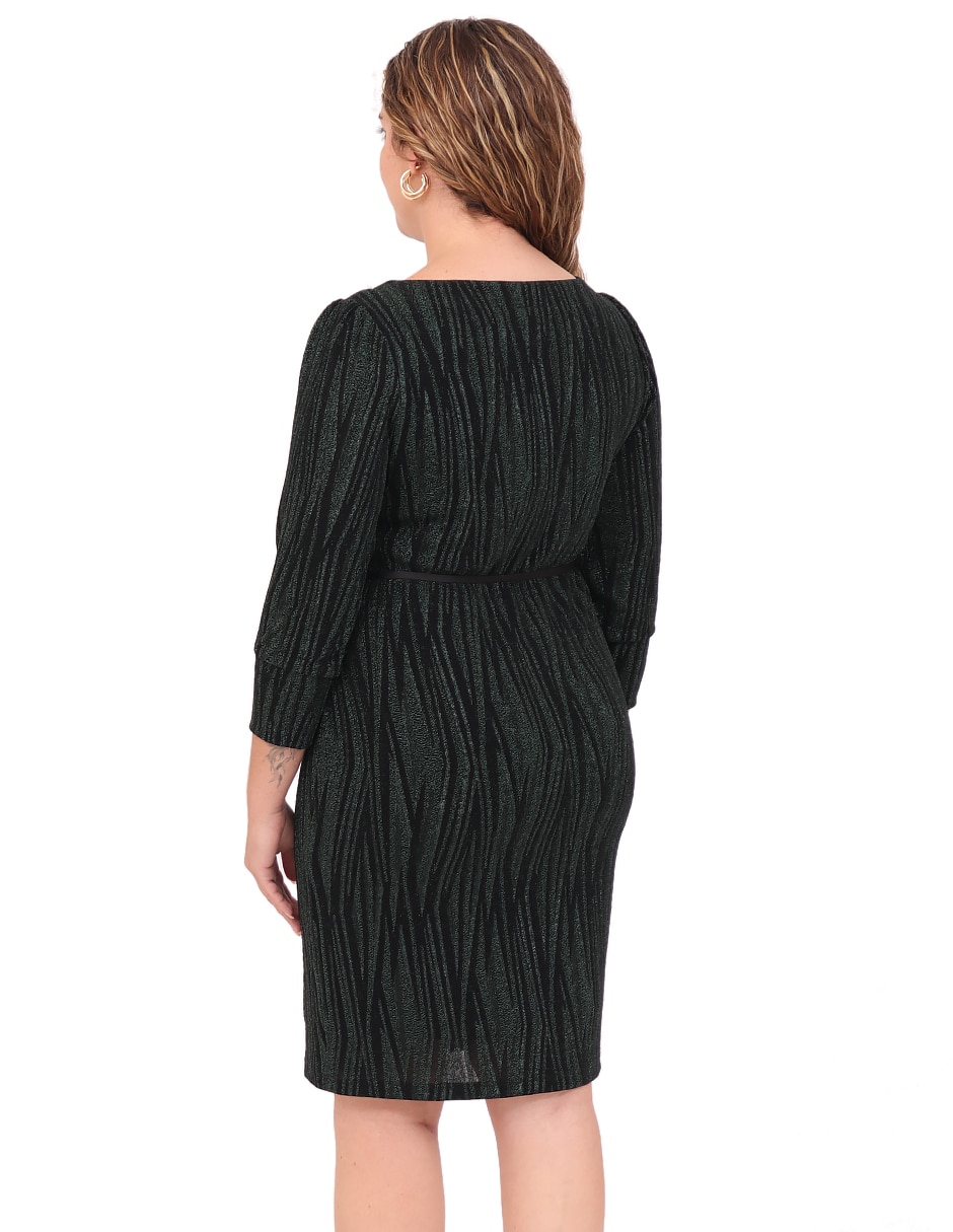 Vestido a la rodilla de fiesta escote regular 11