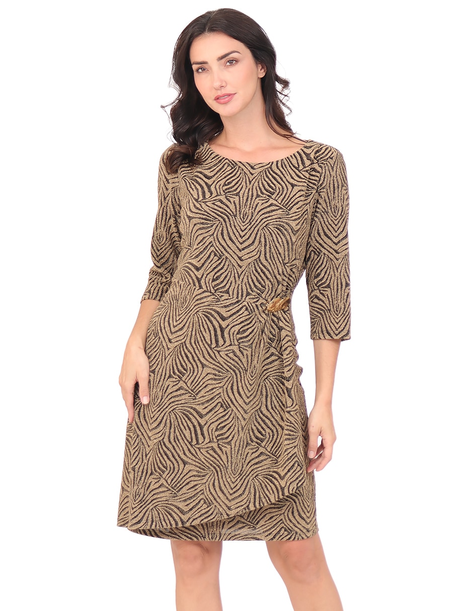 Vestido a la rodilla de fiesta escote regular Vestido a la rodilla de fiesta escote regular