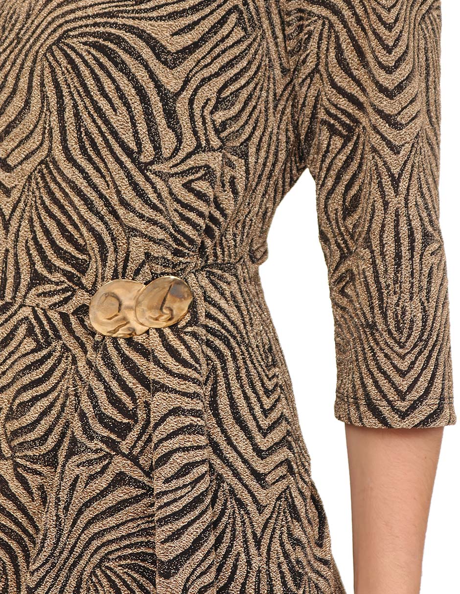 Vestido a la rodilla de fiesta escote regular 4