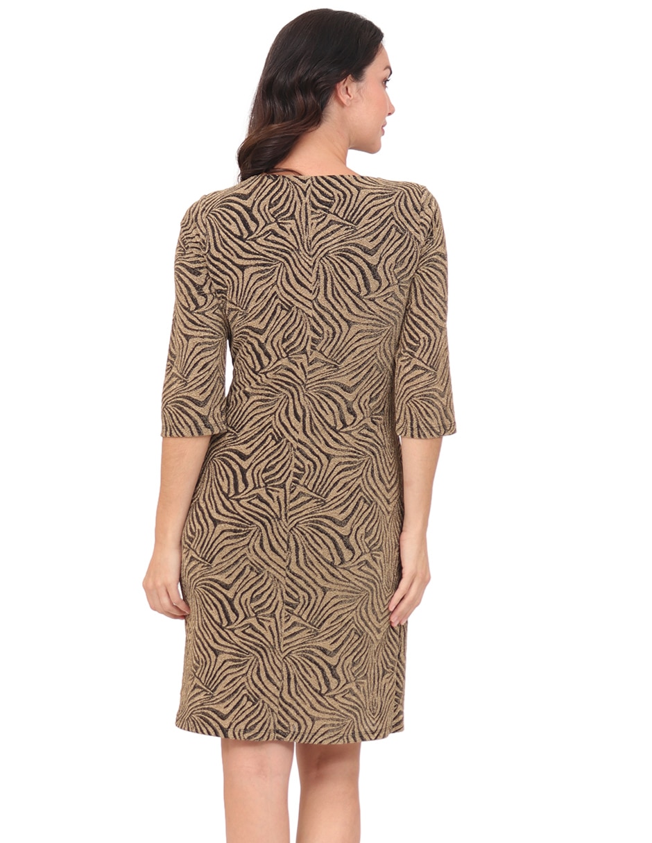 Vestido a la rodilla de fiesta escote regular 5