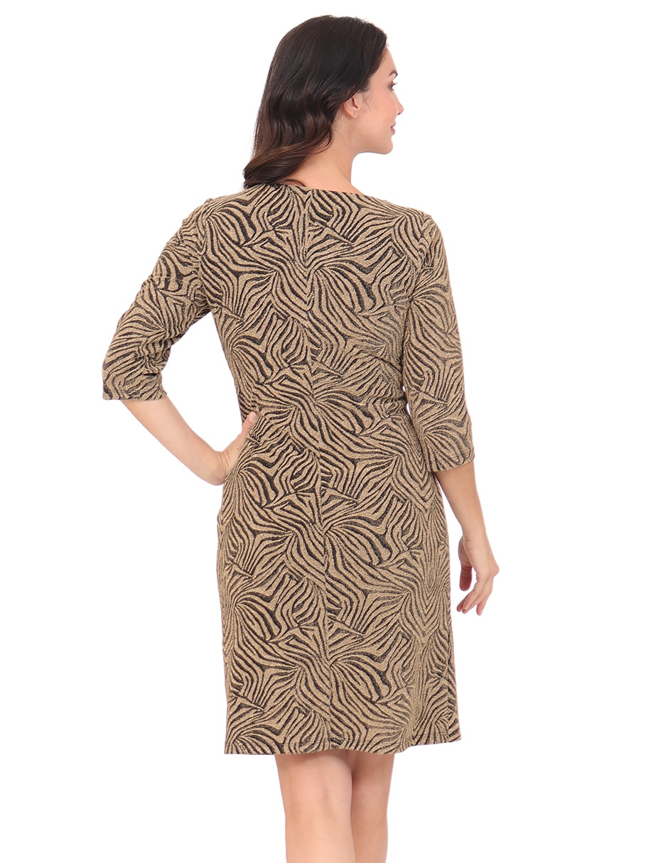 Vestido a la rodilla de fiesta escote regular 7