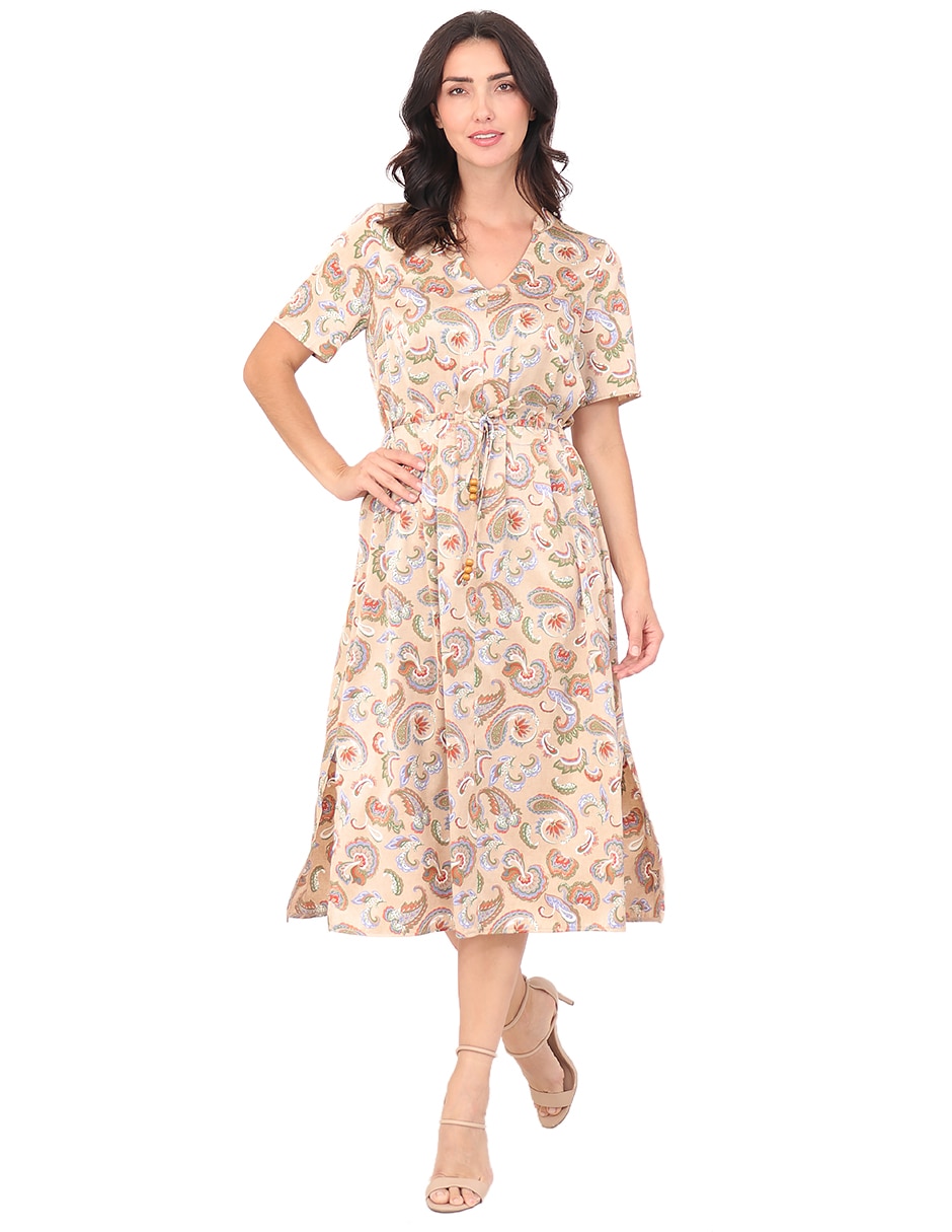 Vestido midi casual familia calabria para mujer