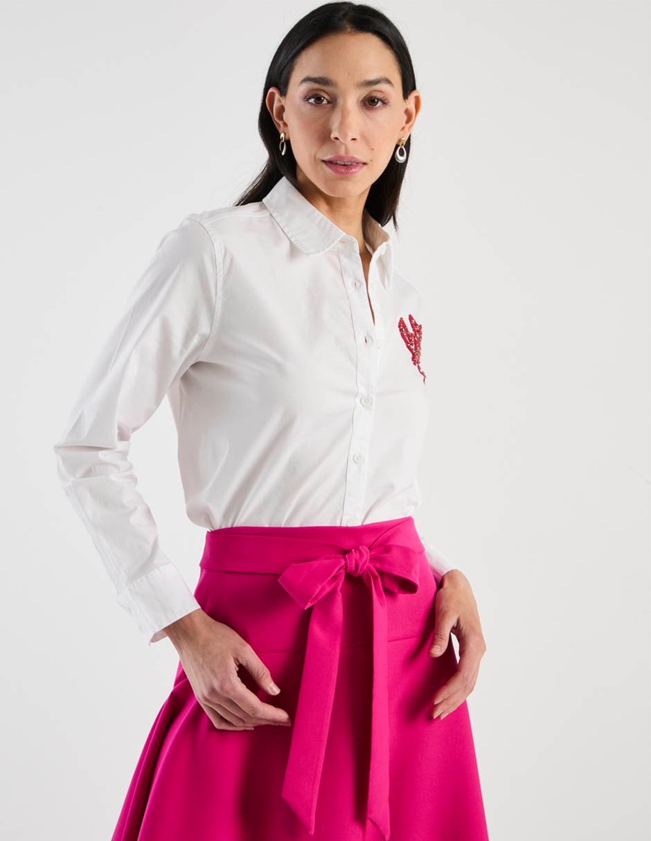 Blusa camisera manga larga para mujer 8
