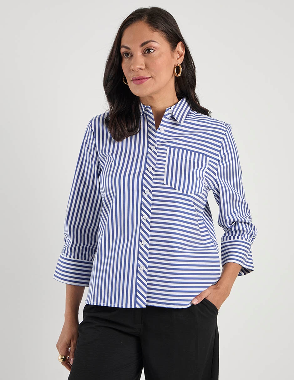 Blusa camisera manga 3/4 para mujer 1