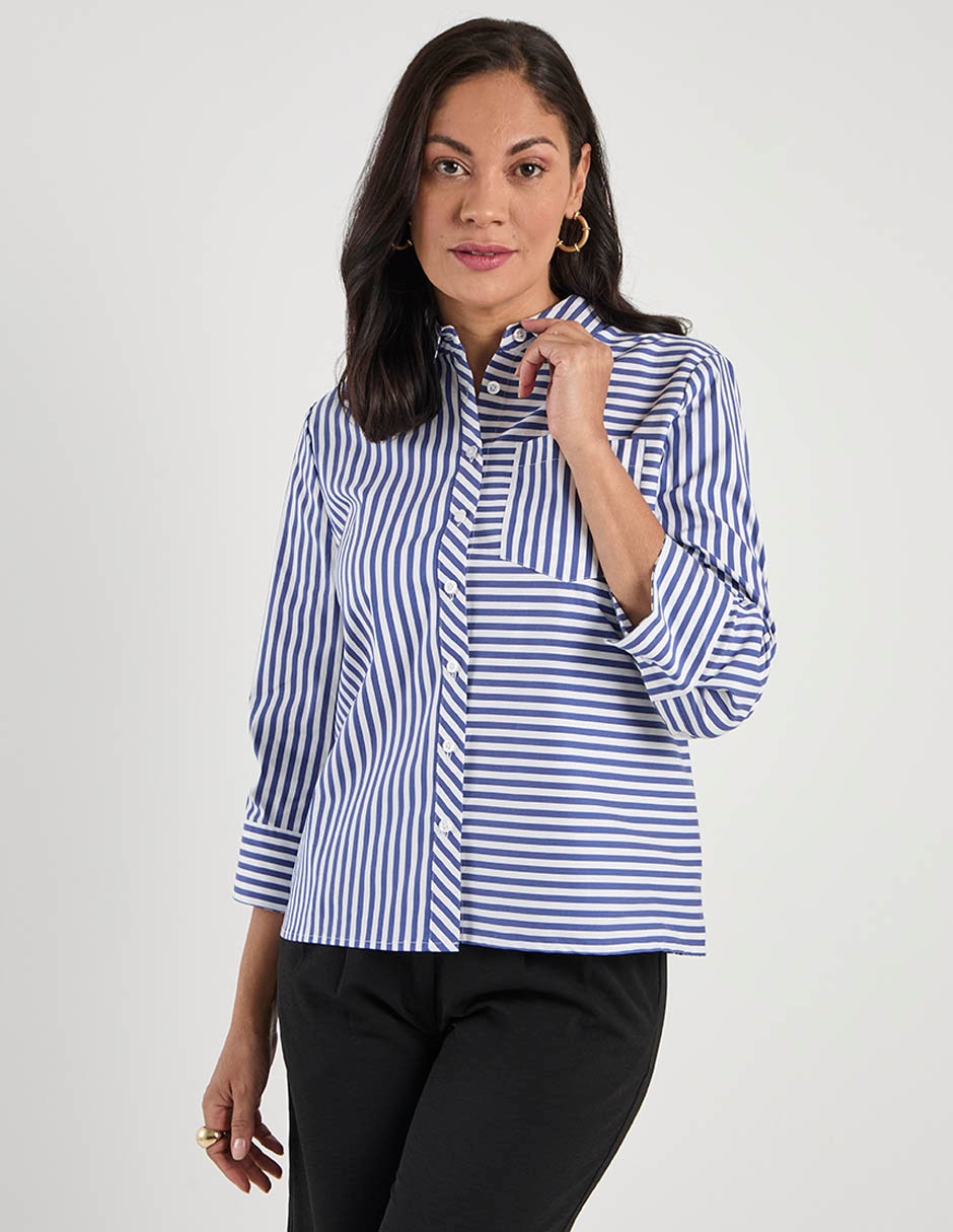 Blusa camisera manga 3/4 para mujer 7