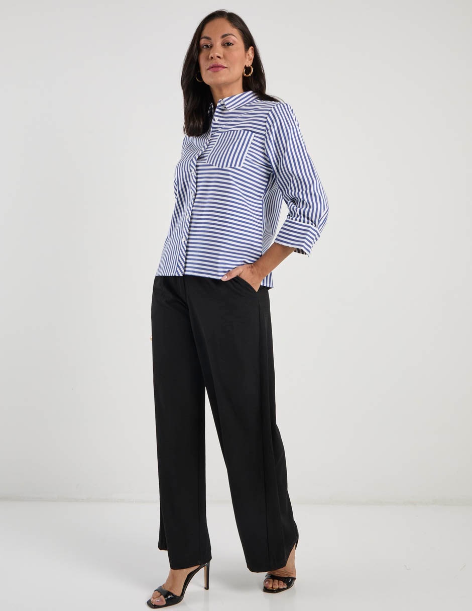 Blusa camisera manga 3/4 para mujer 8