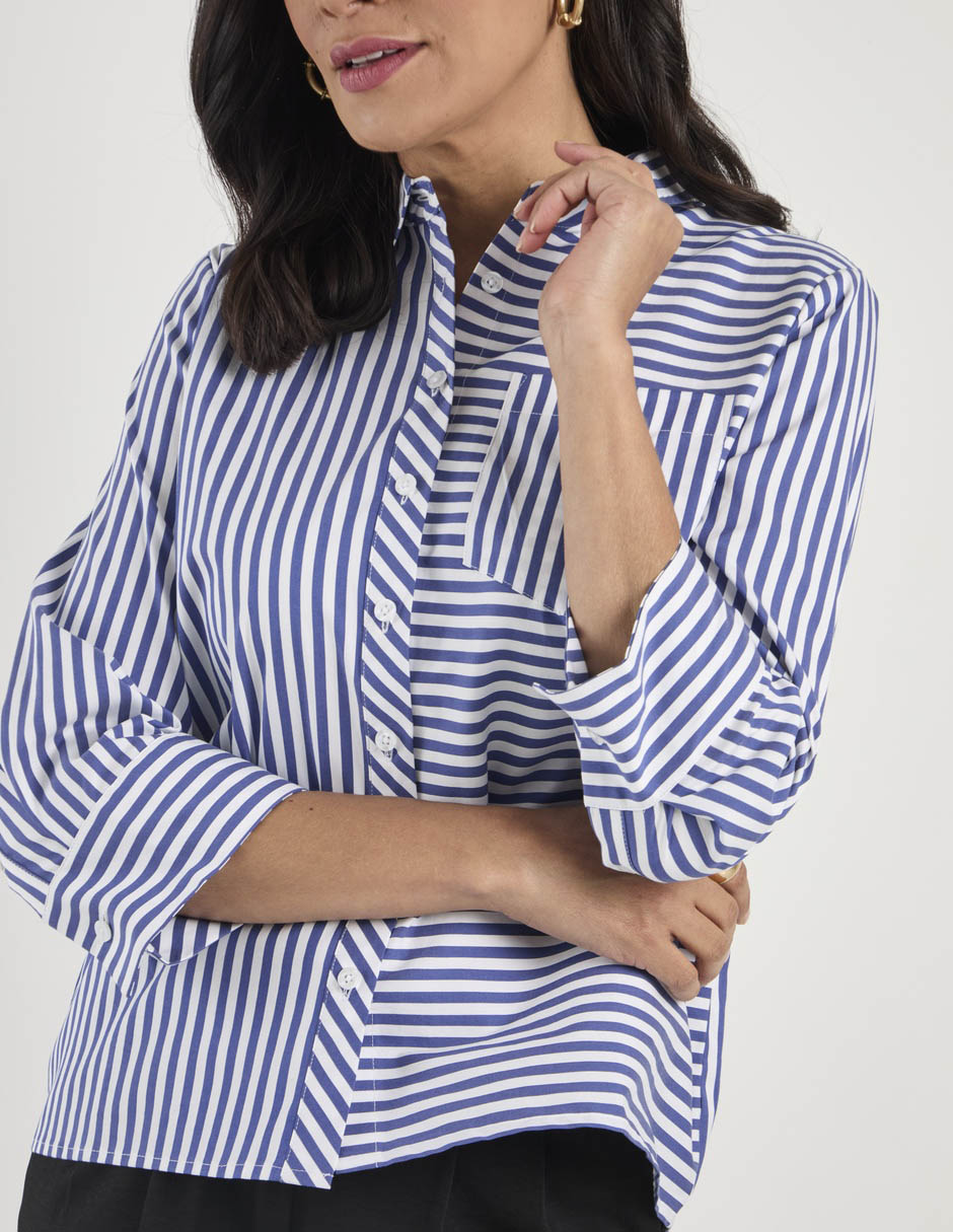 Blusa camisera manga 3/4 para mujer 9