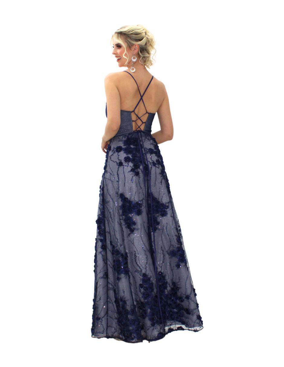 Vestido largo de fiesta escote V