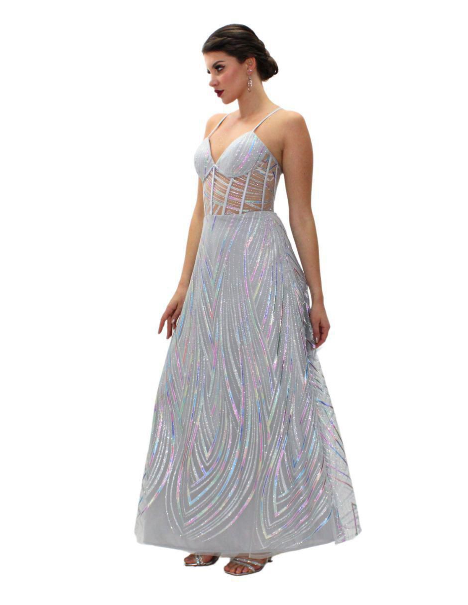 Vestido largo de fiesta escote V 3