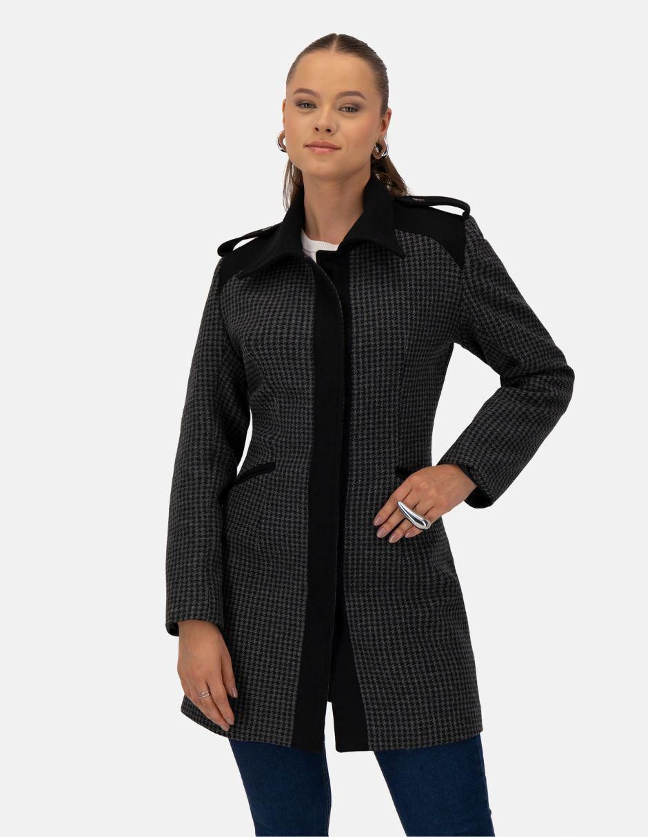 Abrigo de lana militar para mujer