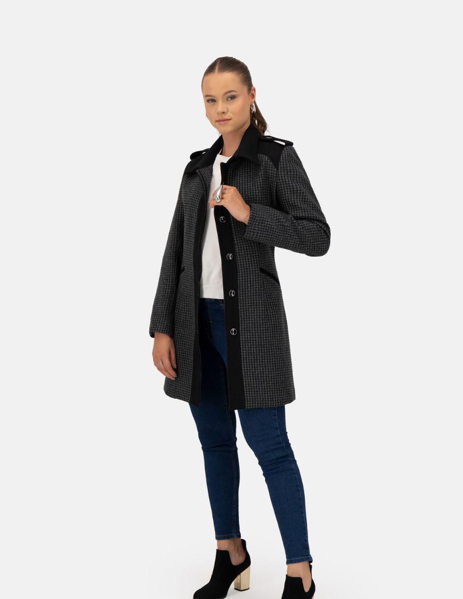 Abrigo de lana militar para mujer