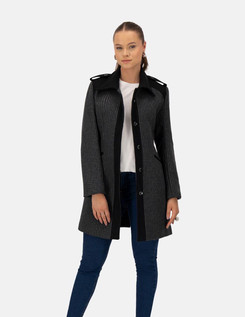 Abrigo de lana militar para mujer