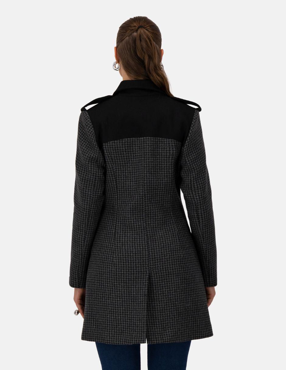 Abrigo de lana militar para mujer