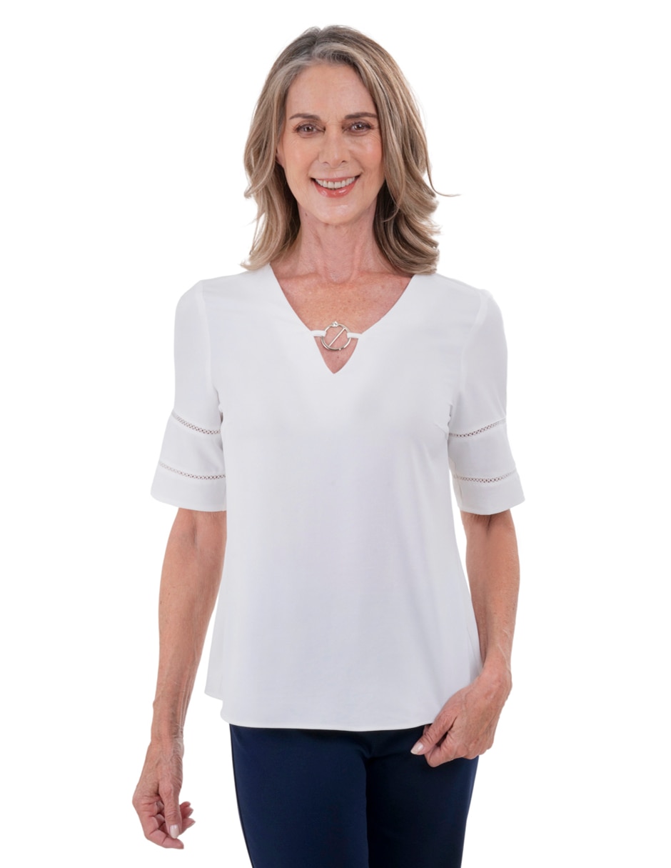 Blusa manga corta para mujer