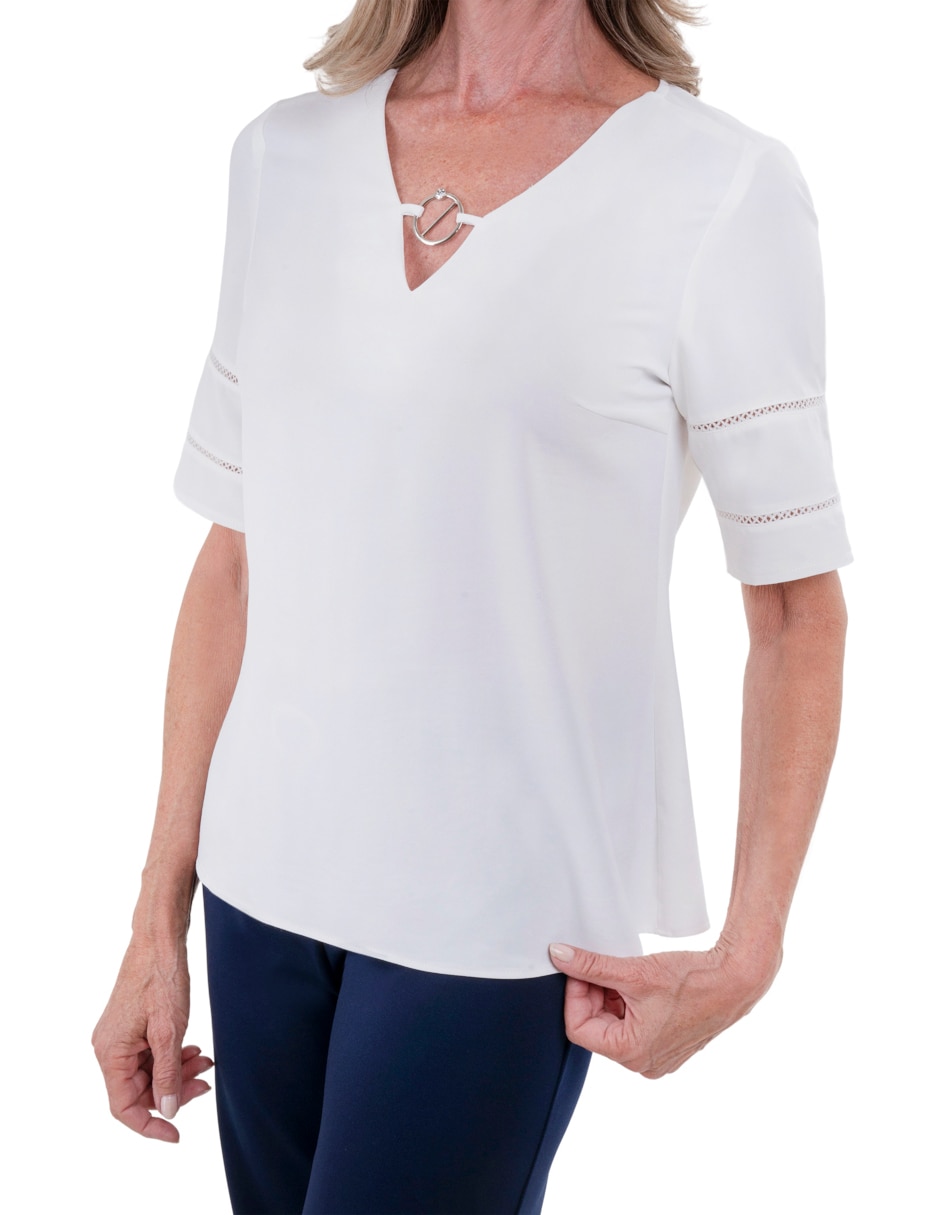 Blusa manga corta para mujer