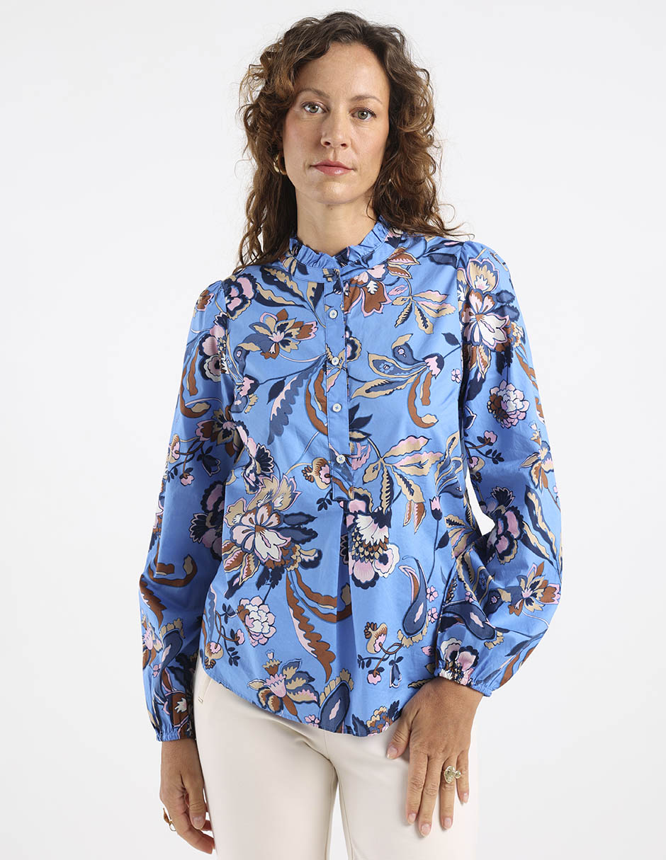 Blusa camisera manga larga para mujer 1