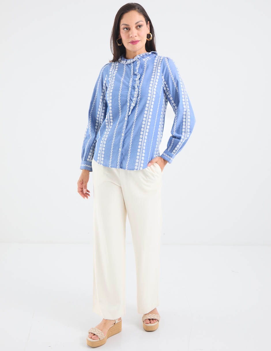 Blusa talbots manga larga para mujer