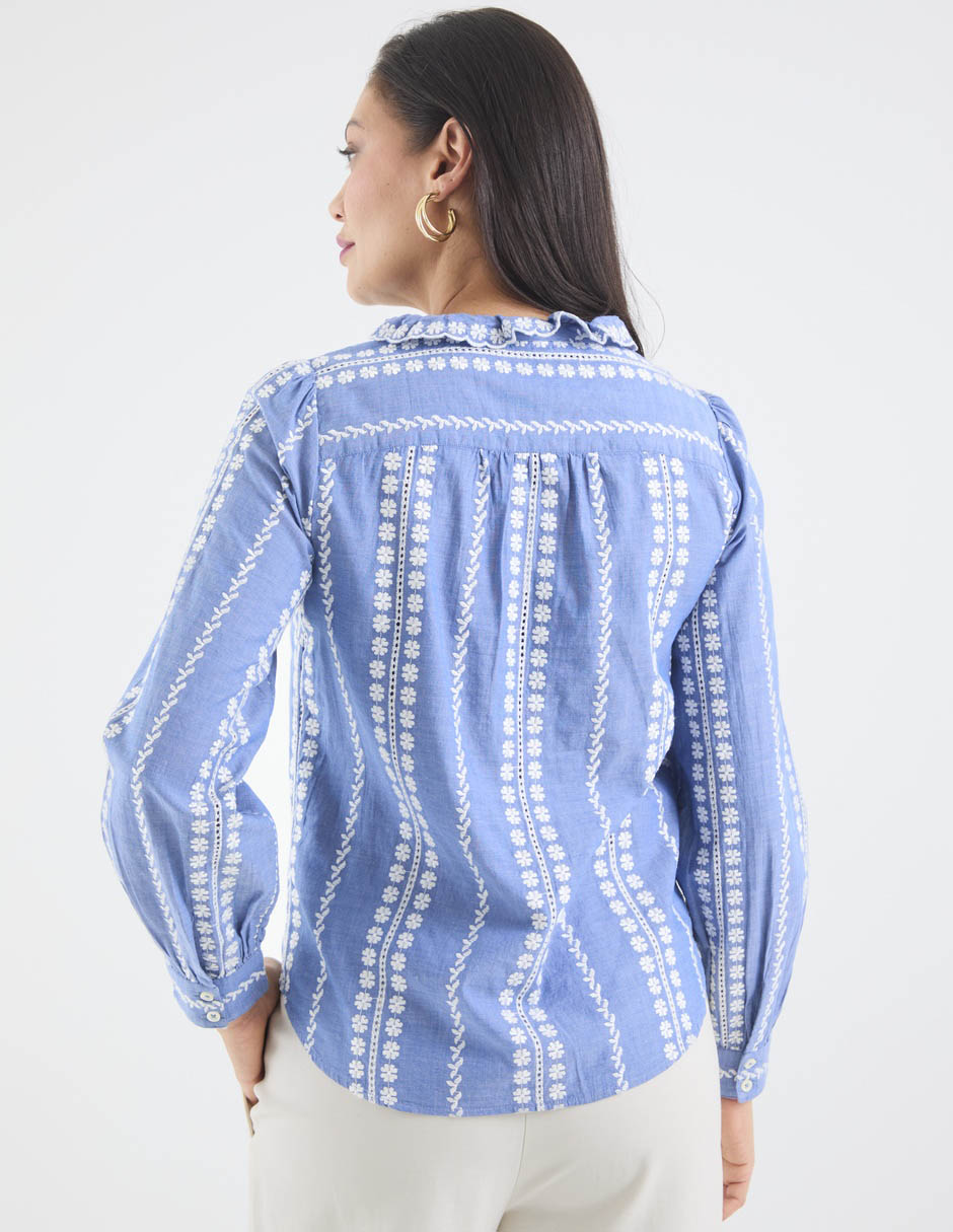 Blusa talbots manga larga para mujer