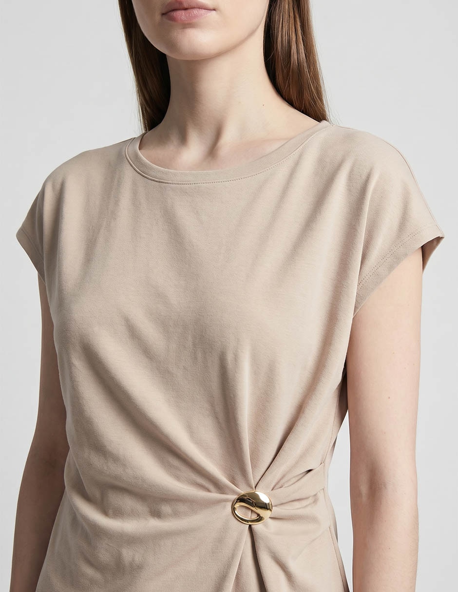Blusa damaia atelier manga corta para mujer