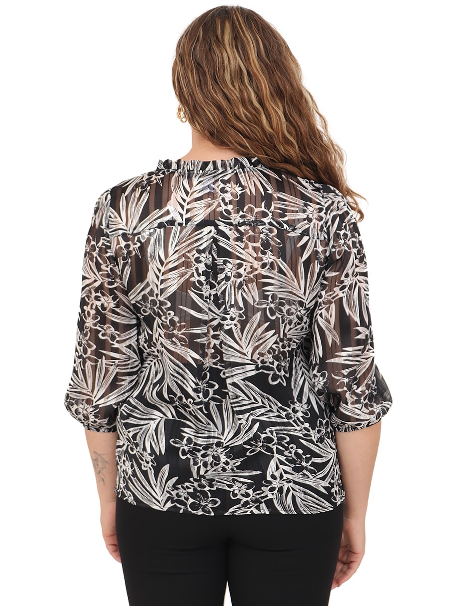 Blusa duplan petite manga 3/4 para mujer