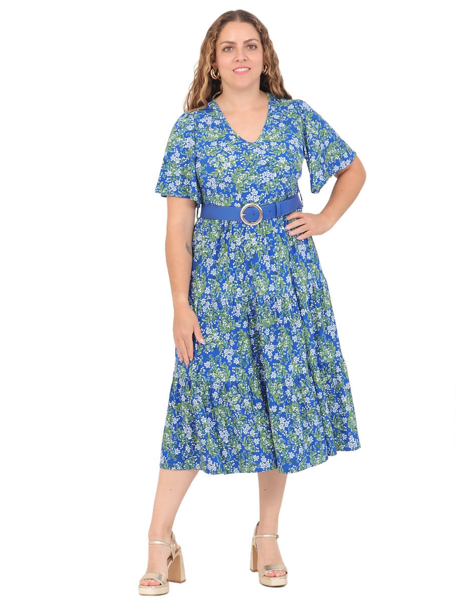 Vestido midi casual duplan petite grupo virginia para mujer