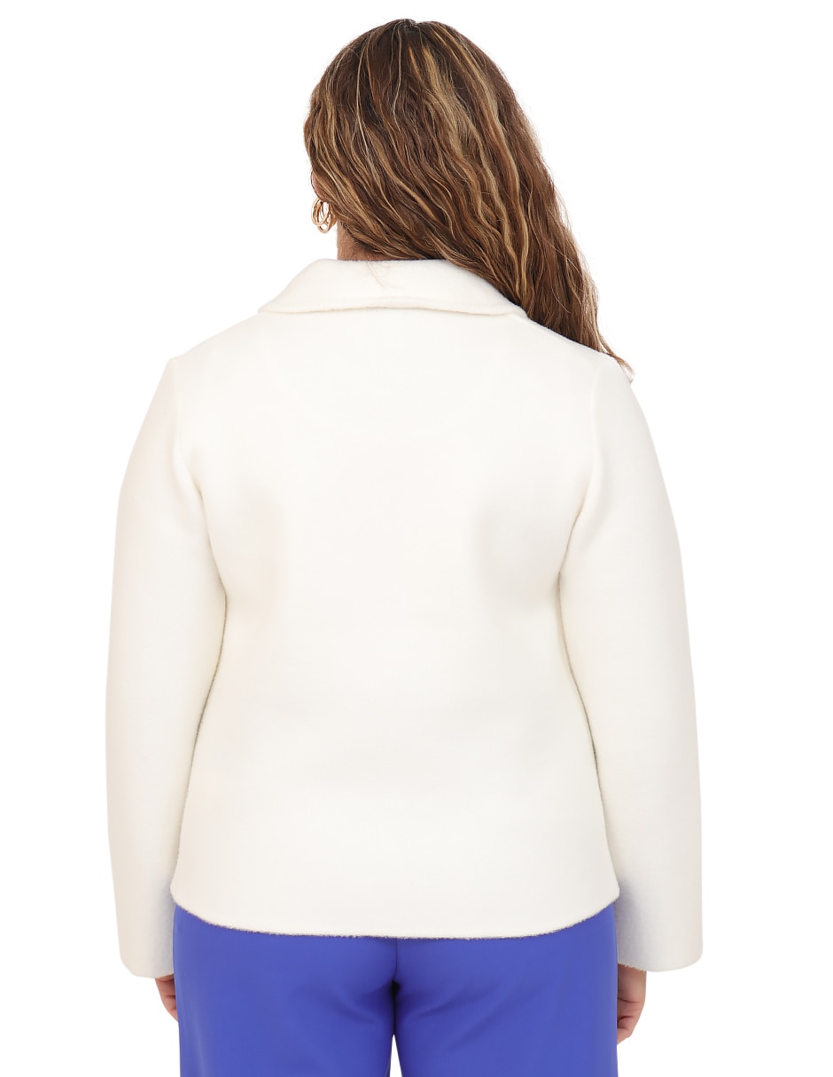 Suéter duplan petite cuello camisero para mujer