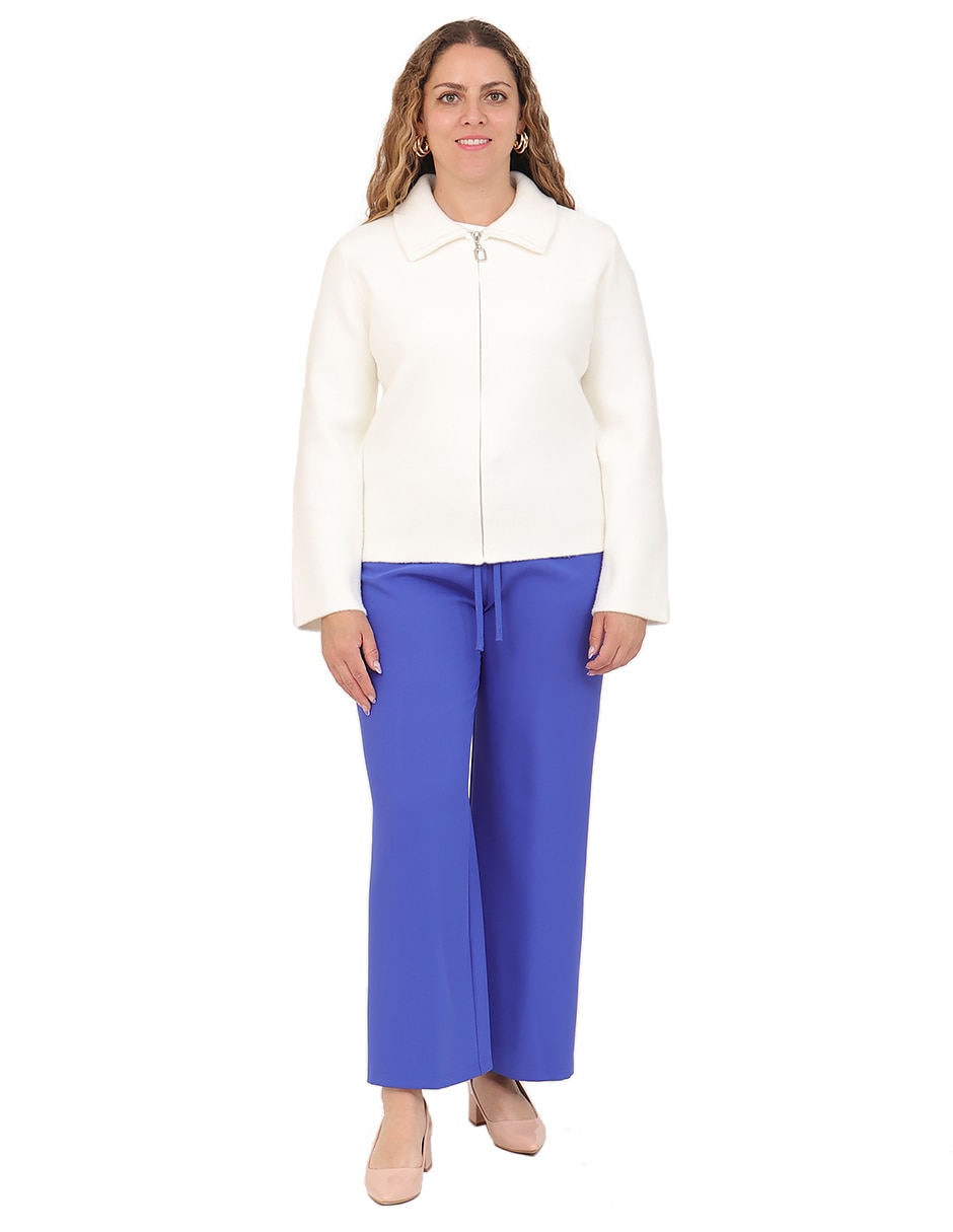 Suéter duplan petite cuello camisero para mujer