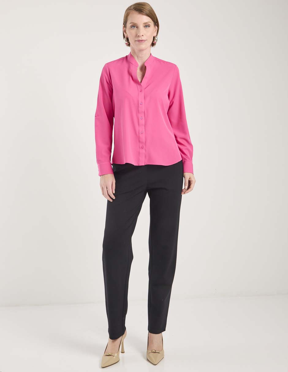 Blusa camisera manga larga para mujer 6