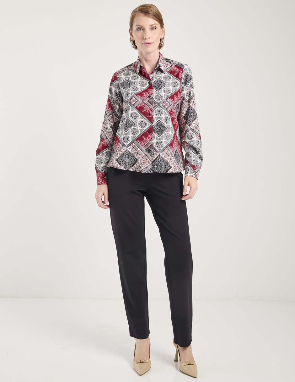 Blusa camisera manga larga para mujer 6