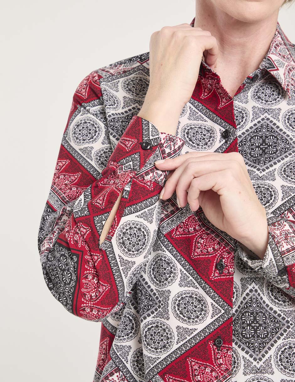Blusa camisera manga larga para mujer 7