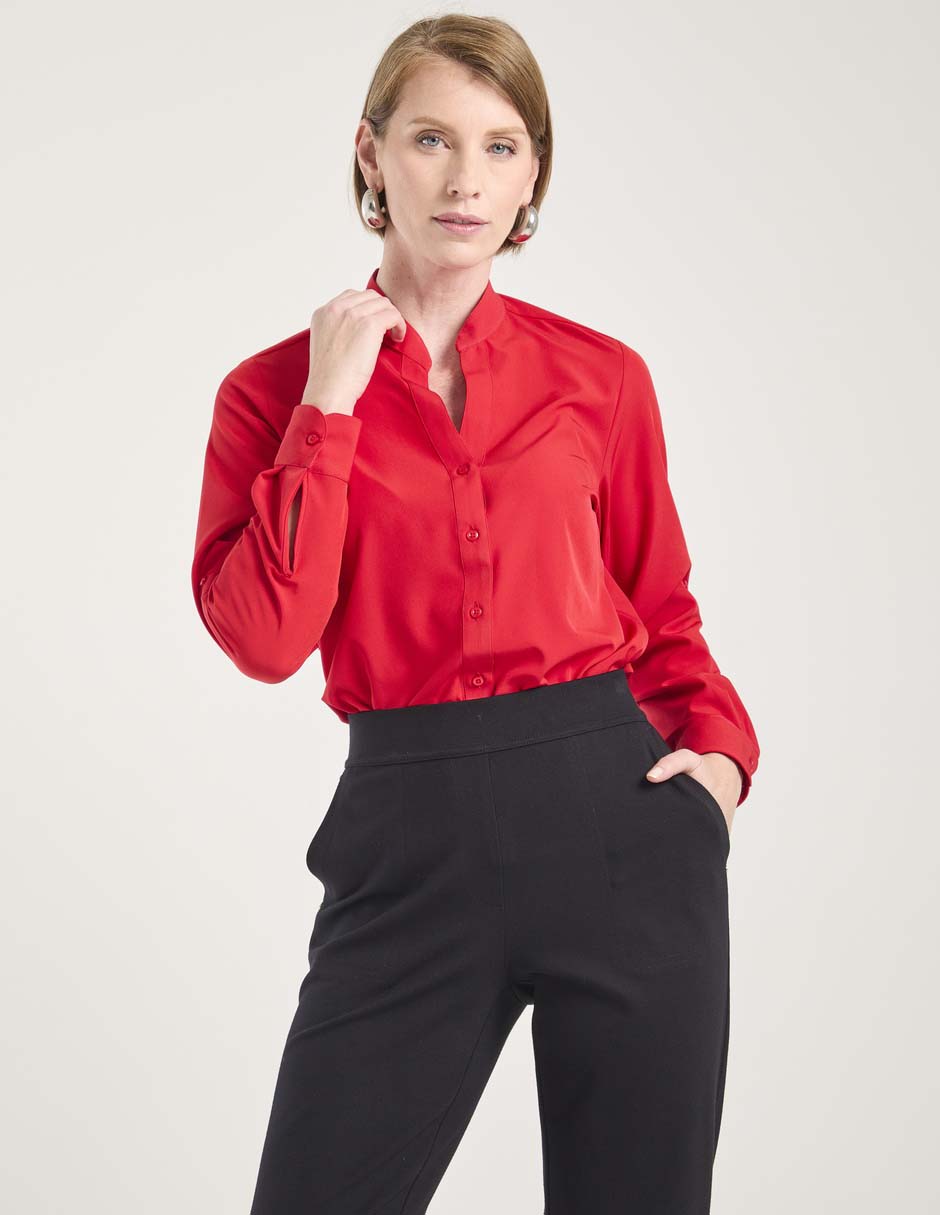 Blusa camisera manga larga para mujer 1