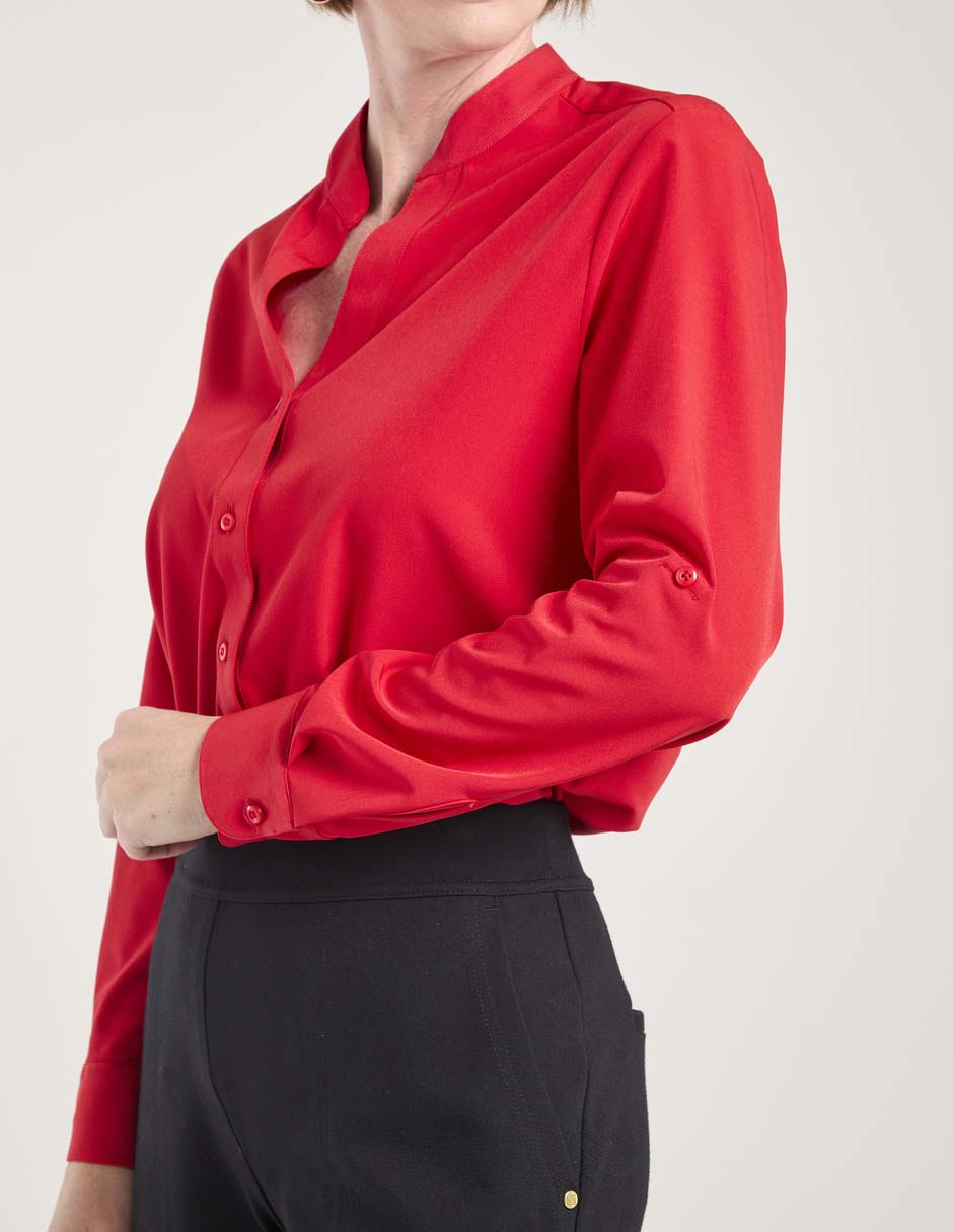 Blusa camisera manga larga para mujer 8