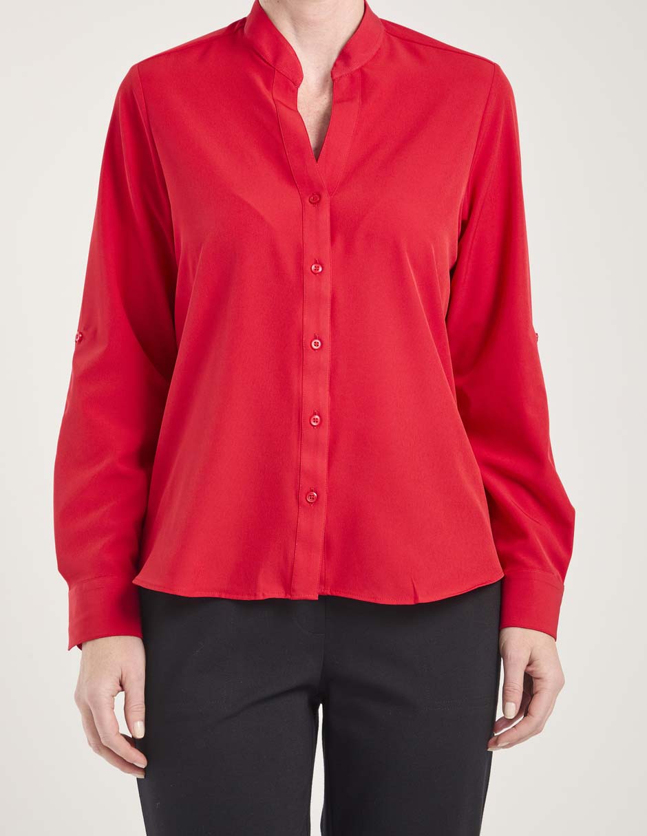 Blusa camisera manga larga para mujer 9