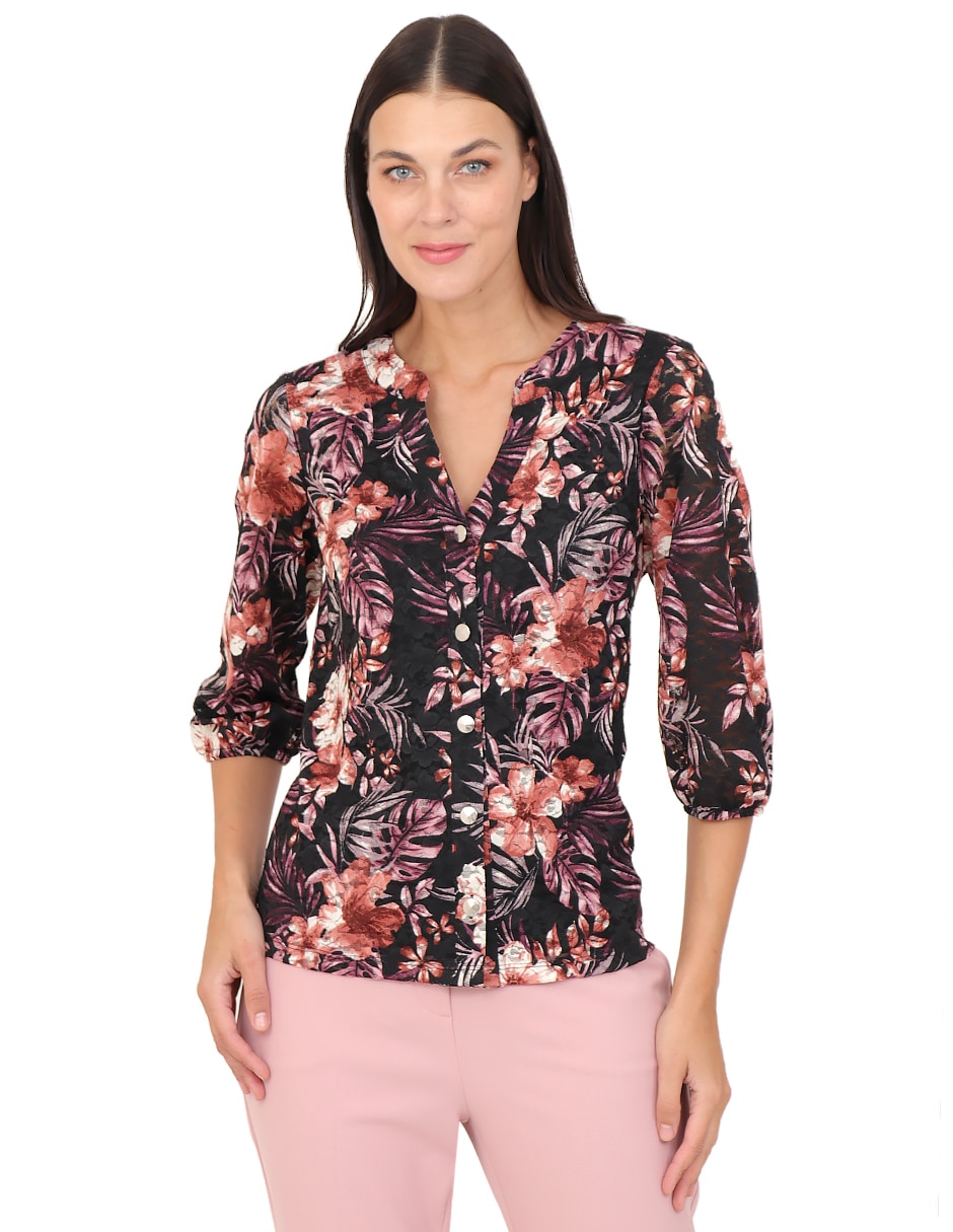Blusa manga 3/4 para mujer Blusa manga 3/4 para mujer