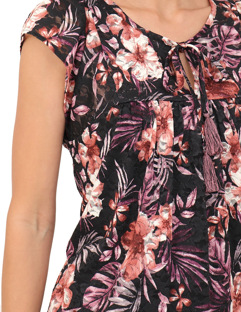 Blusa duplan manga corta para mujer