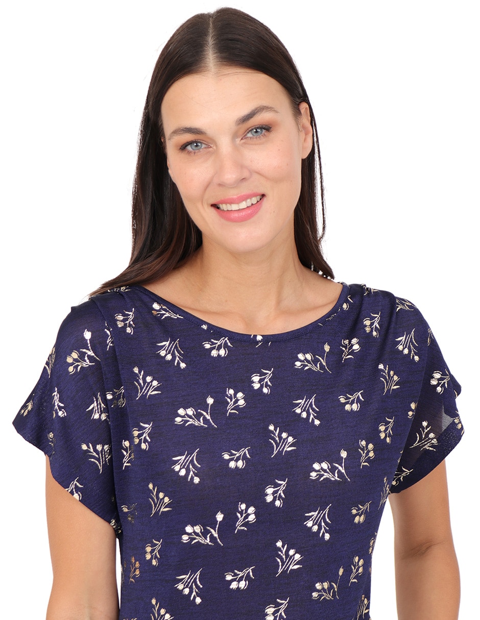 Blusa duplan manga corta para mujer
