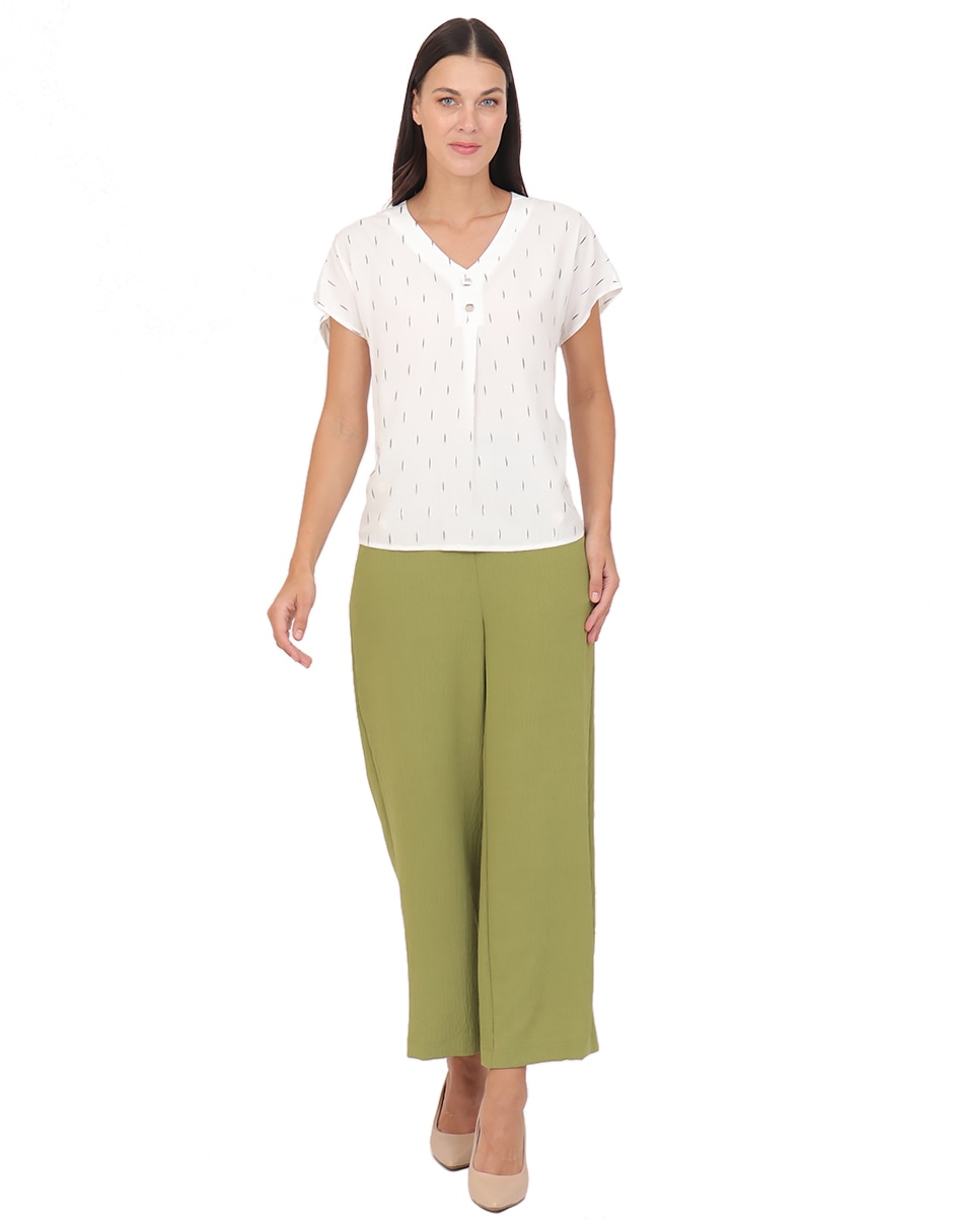 Blusa duplan manga corta para mujer