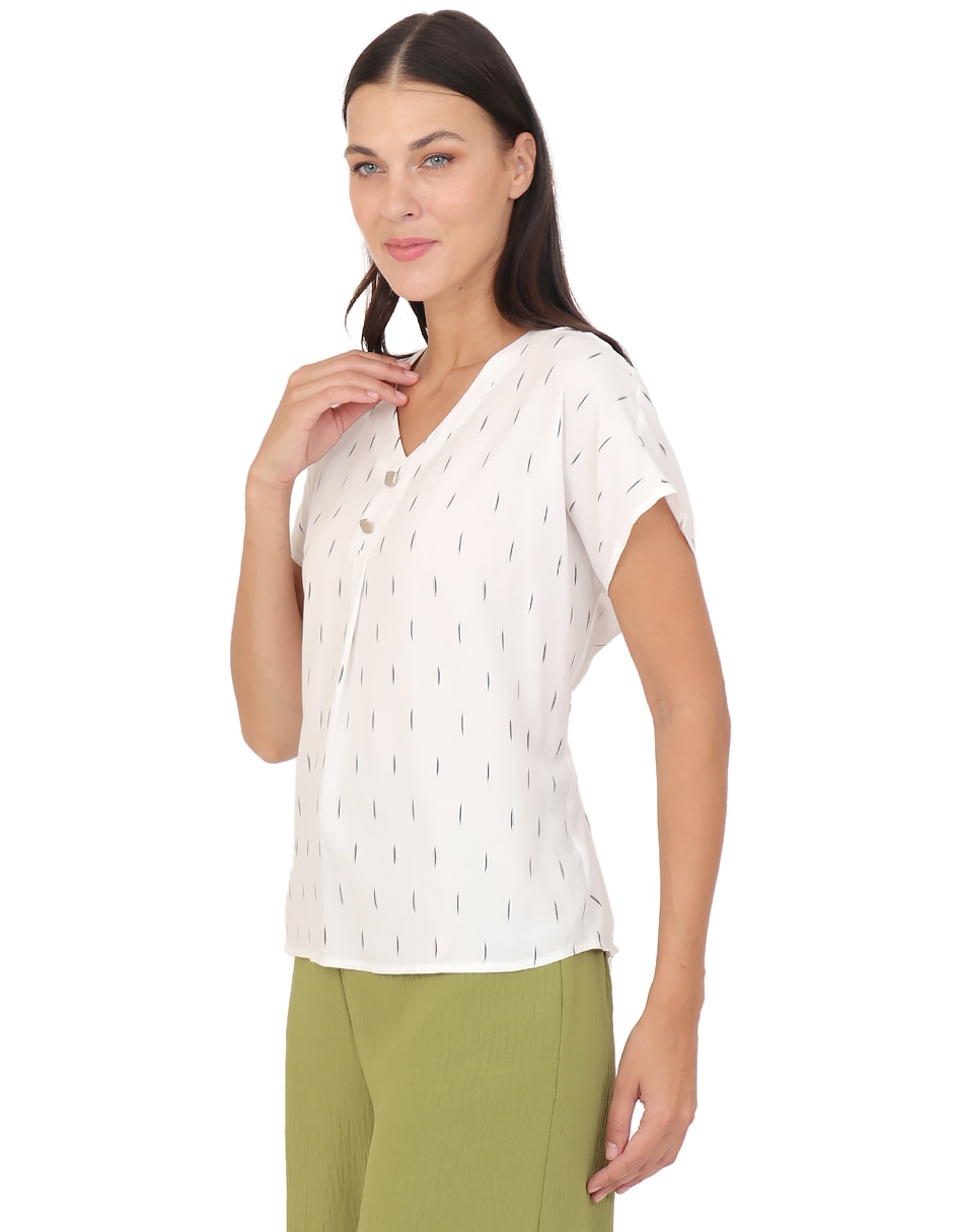 Blusa duplan manga corta para mujer